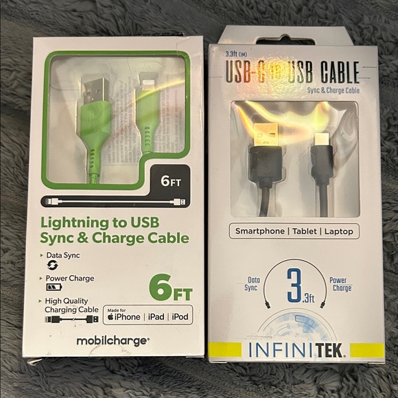 Green Lightning to USB Sync & Charge Cable - 6ft & 3ft - Picture 1 of 1